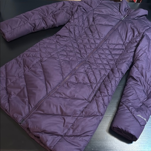 Eddie Bauer Deep Purple Quilted Coat size tall medium - Picture 1 of 7